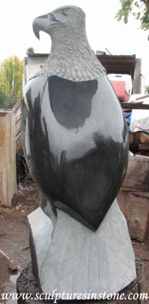 Stone Sculpture Perched Eagle